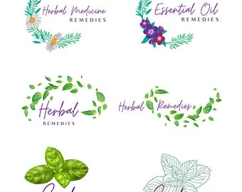 Herbal Medicine, Aromatherapy, Cooking Logo Design - Boutique Canva Logo Template, DIY Logo for Wellness and Spiritual Entrepreneurs