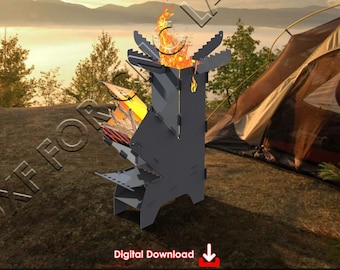 Detachable Rocket Stove Dxf / Wood Stove Dxf / rocket stove file / Laser Cut File, Dxf, Dwg, Svg, Eps