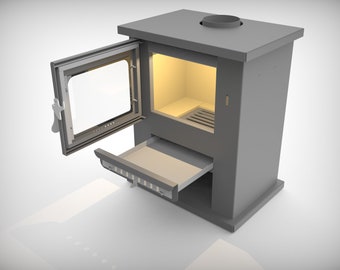 Estufa dxf / Estufa de tienda / Stufa dxf / Archivo dxf de chimenea / Kaminofen dxf / Herd dxf / Dxf, Dwg, Svg, Parasolid, Step