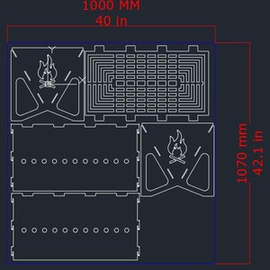Fogata portátil / parrilla Dxf / corte láser / parrilla plegable / plasma, láser, accesorio portátil para acampar, Dxf, Svg