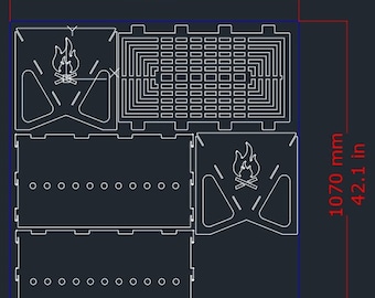 Fogata portátil / parrilla Dxf / corte láser / parrilla plegable / plasma, láser, accesorio portátil para acampar, Dxf, Svg