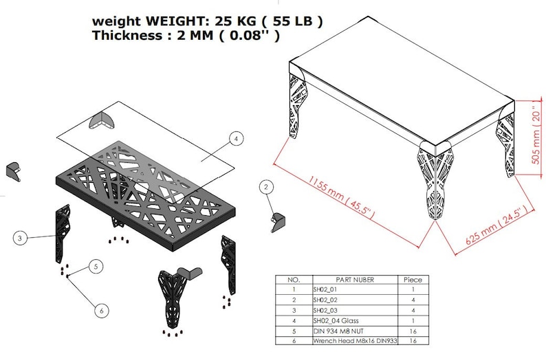 Center Table Dxf /metal Table Dxf / Decorative Coffee Table Dxf / Dxf, Svg, Parasolid, Step