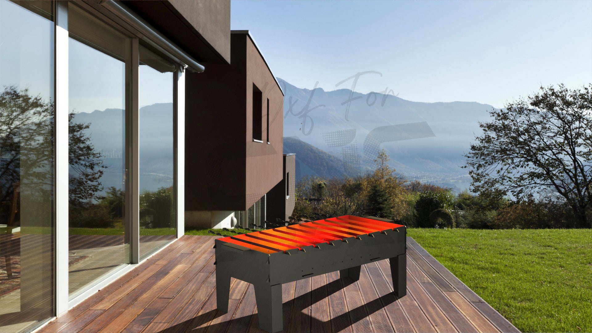 Barbecue Grill DXF Fire Pit Collapsible Grill 700mm X 350mm DXF File