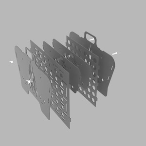 BBQ Grill Datei | Firebox-Designdatei | Klappbrisur | Feuerstelle dxf | Dateien DXF |  Datei | Laser | -Plasma Laser