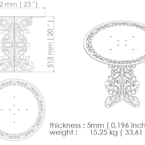 Coffee table dxf / Detachable bench cutting file / Metal Table laser cutting file / dxf, svg, parasolid, step dowland
