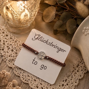 Armband, Glücksbringer to go, Geschenk, Makramee, Mitbringsel