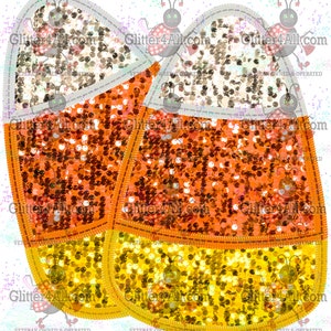 Faux Sequin Appliqué Candy Corn