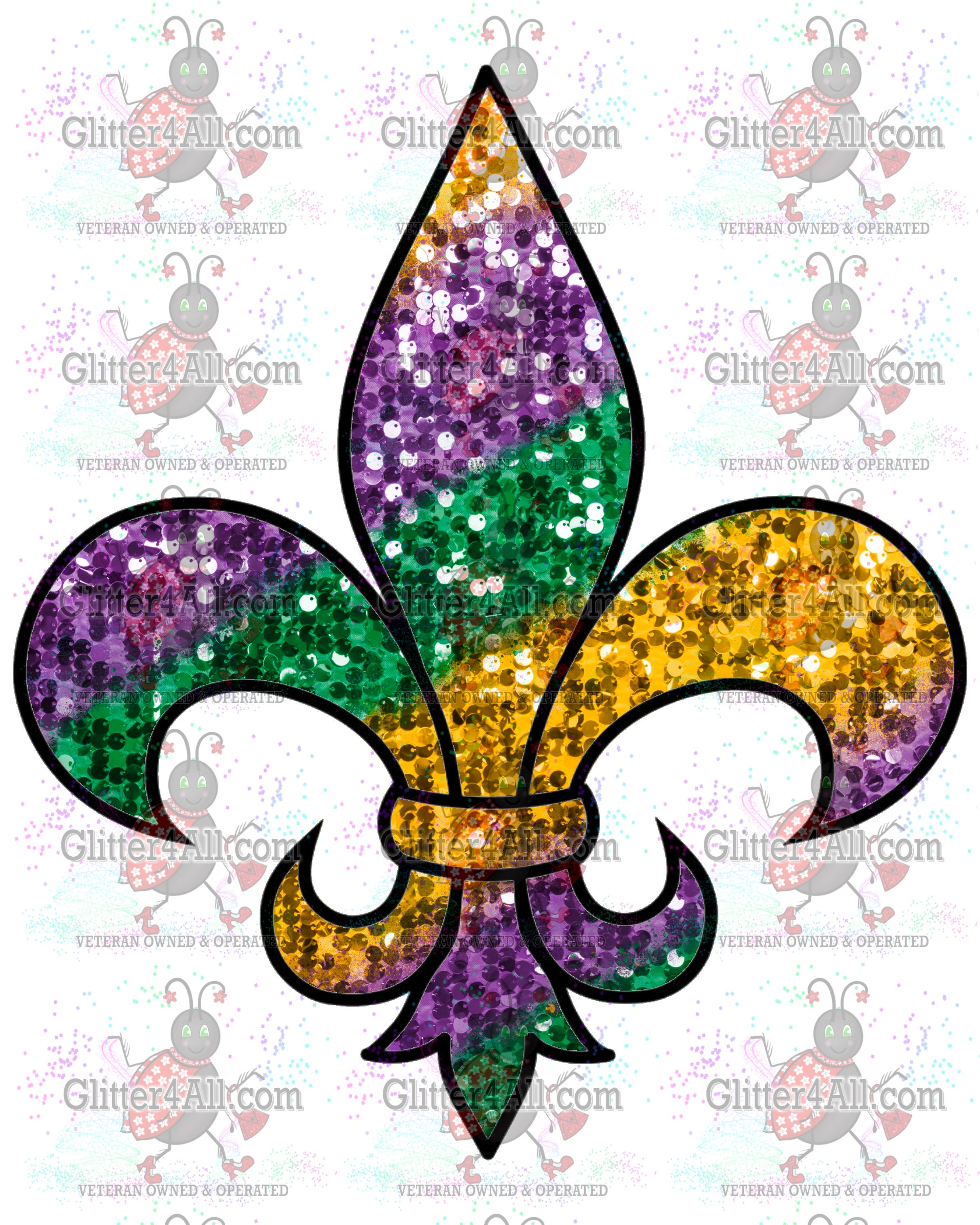 Mardi Gras Fleur De Lis Sequin Applique/Patch - Purple Multi - Trims By The  Yard