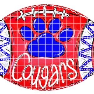 Cougars Red Blue Football