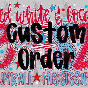 Pedido personalizado patriótico rojo, blanco y con código postal local