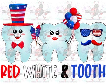 Rot Weiß und Zahn