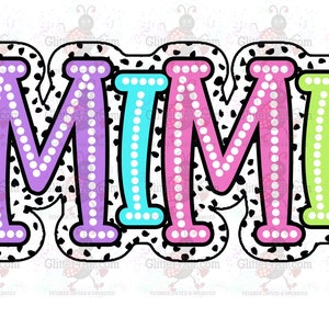 Letras de garabato dálmata Mimi