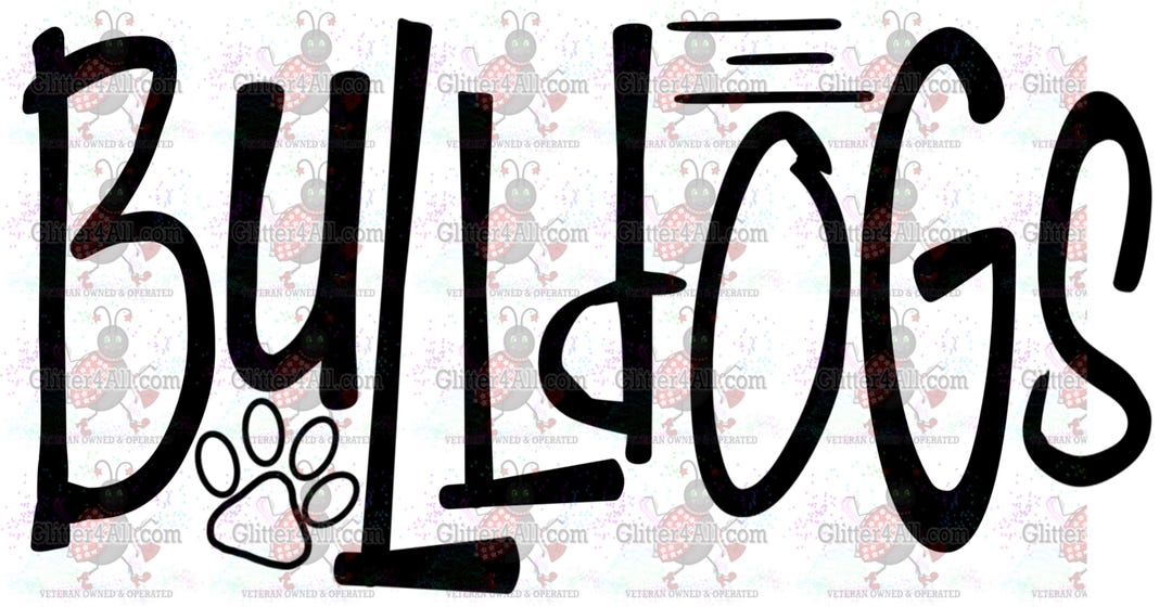 Bulldogs Lettering Bulldogs Doodle Letters Mascot Team White and Black Files - Etsy