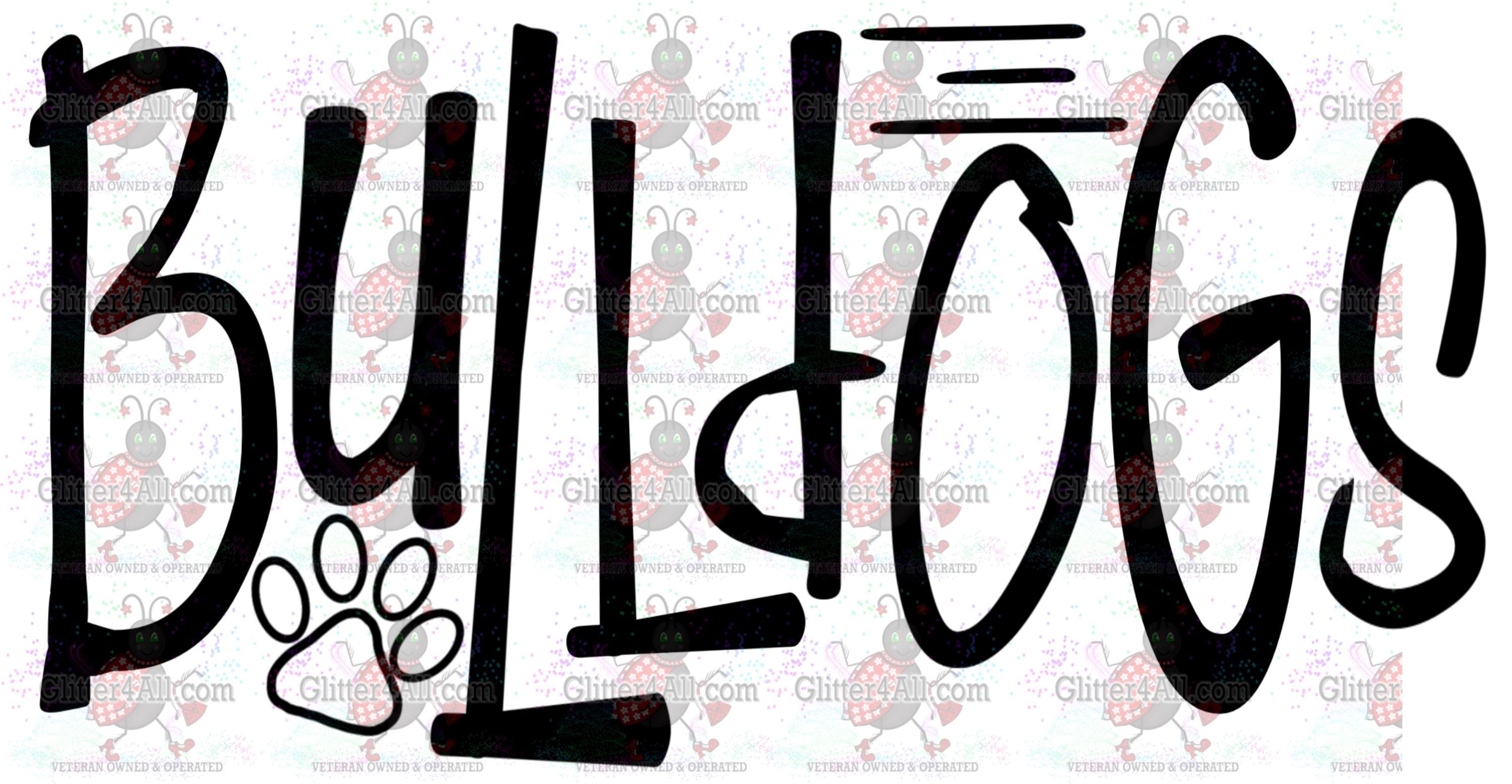 Bulldogs Doodle Letters Mascot Team White and Black Files - Etsy