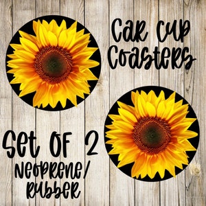 Sunflower Car Coasters (Set of 2)