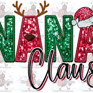 Faux Sequin Faux Appliqué Nana Claus