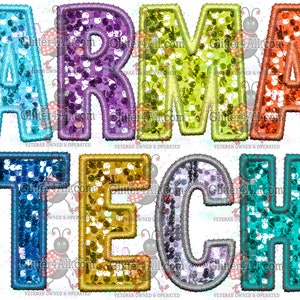 Faux Sequin Multicolored Pharmacy Tech