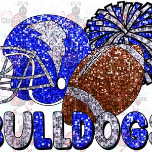 Sequin Bulldogs Football Helmet Cheer