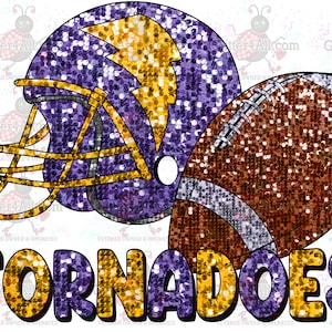Ballon de football Sequin Tornadoes Violet Or