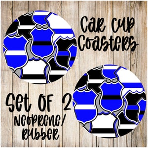 Law Enforcement Police Car Coasters (Set of 2)