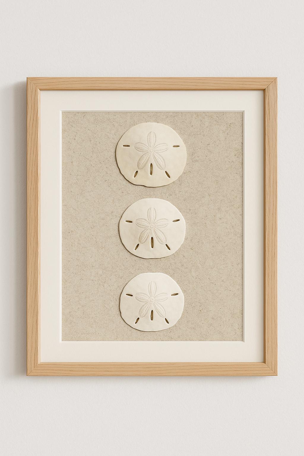 Handmade Sand Dollar Wall Art | Beach Ocean Decor | Real Florida Sand & Shells | Nautical Home Art | Coastal Gifts | Ocean Theme | 8x10