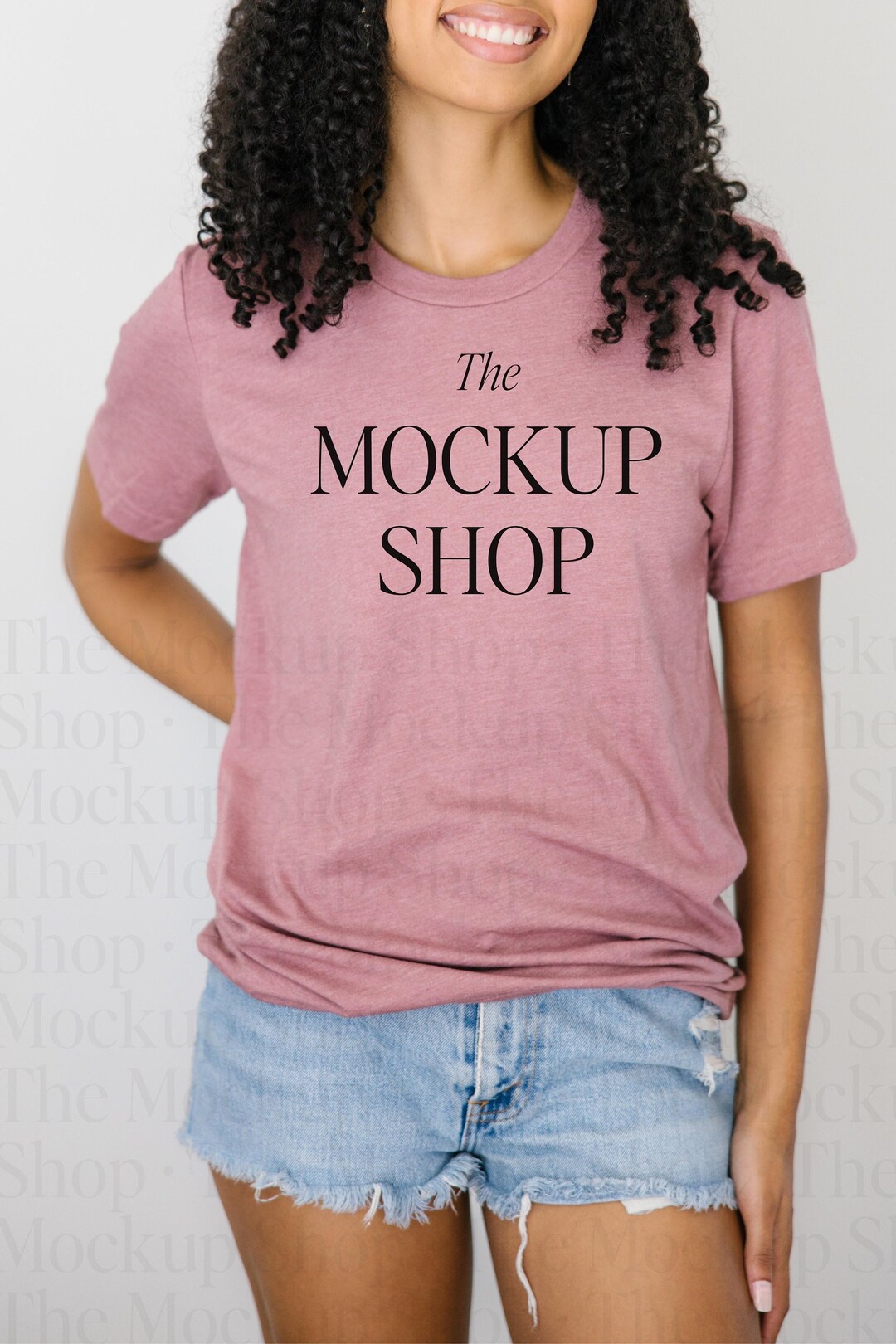 Bella Canvas 3001 Mockup | Bella Canvas Heather Mauve Shirt Mockup ...