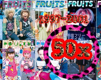 FRUiTS Magazine 50 Issues of FRUiTS Magazine in PDF Digital Download Format. Vintage Harajuku Japanese Y2k Fashion 90s Fashion magazine