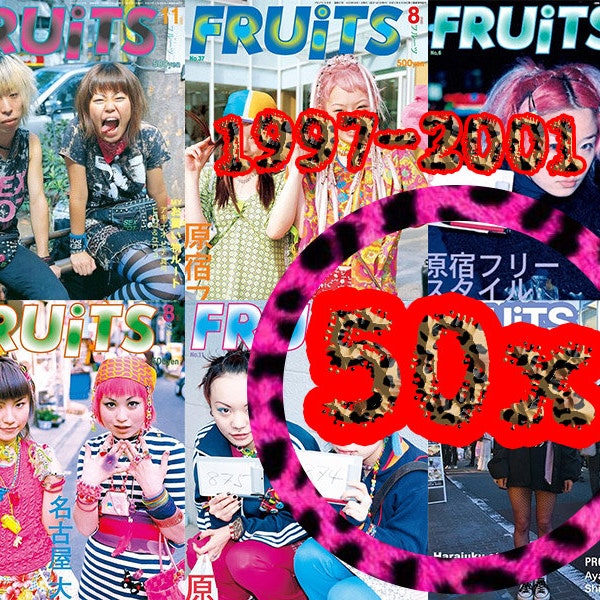 FRUiTS Magazine 50 Issues of FRUiTS Magazine in PDF Digital Download Format. Vintage Harajuku Japanese Y2k Fashion 90s Fashion magazine
