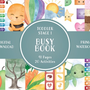 Busy Book Printable Toddler Activities Montessori Homeschool Resources Preschool Pre-K Kids Learning Materials