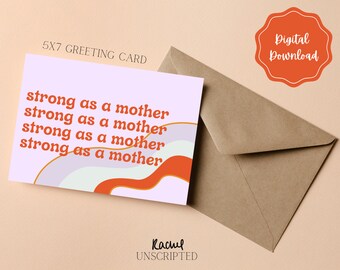Strong as a Mother Card: Funny Mother's Day Printable (Digital Download)