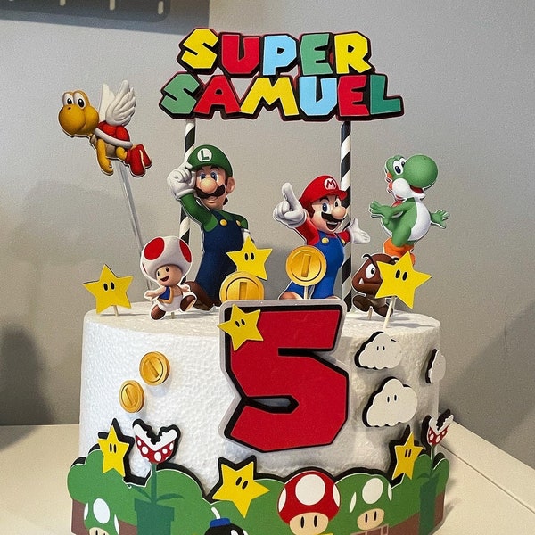 Décoration pour gâteau sur le thème de Mario