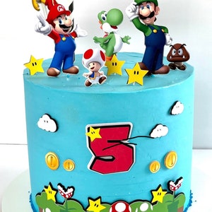 Mario Inspired Theme Cake Topper - Etsy