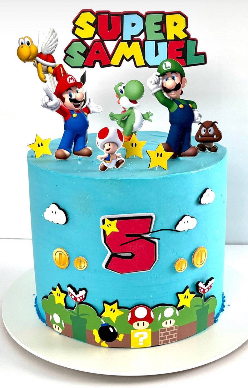 Mario Inspired Theme Cake Topper - Etsy