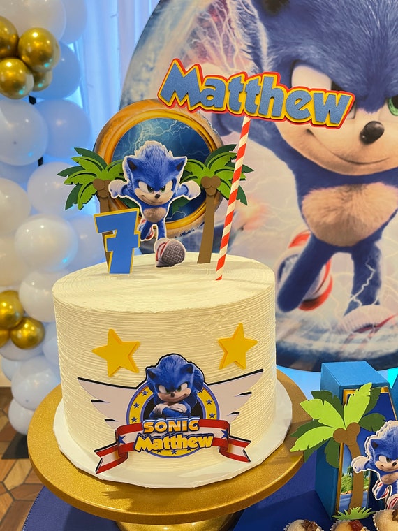 Topper per torta Sonic Portal Decorazioni per feste Sonic Compleanno Sonic  -  Italia