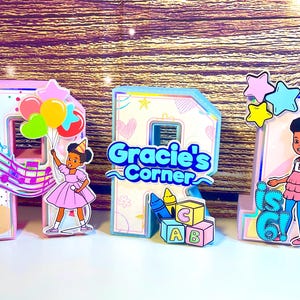 Gracie’s Corner 3D Letters – Personalized Birthday Party Decoration