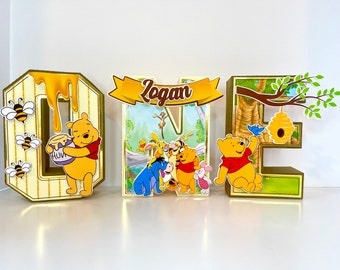 Pooh Bear 3D Letters - Pooh 1st Birthday - Pooh Baby Shower - Winnie the Pooh Party Decor