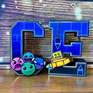 Geometry Dash 3D Number or Letter: Gamer Party Decor - Etsy