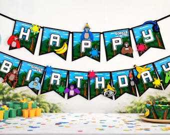 Gorilla Tag Happy Birthday Banner