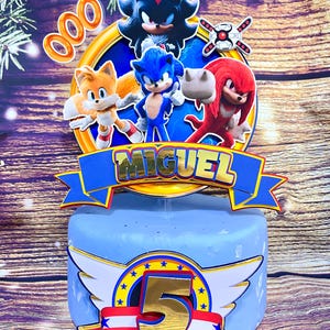 Sonic Cake Topper: Custom Birthday Party Decoration