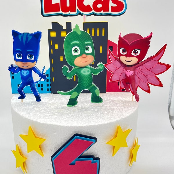 Pj Masks Cake Topper Etsy Australia
