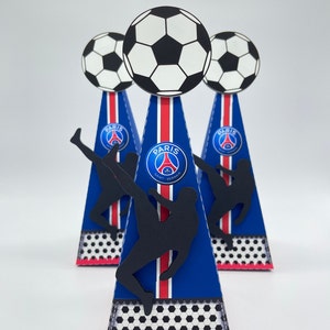 Paris Saint Germain Soccer Birthday Pyramid Favor Decoration