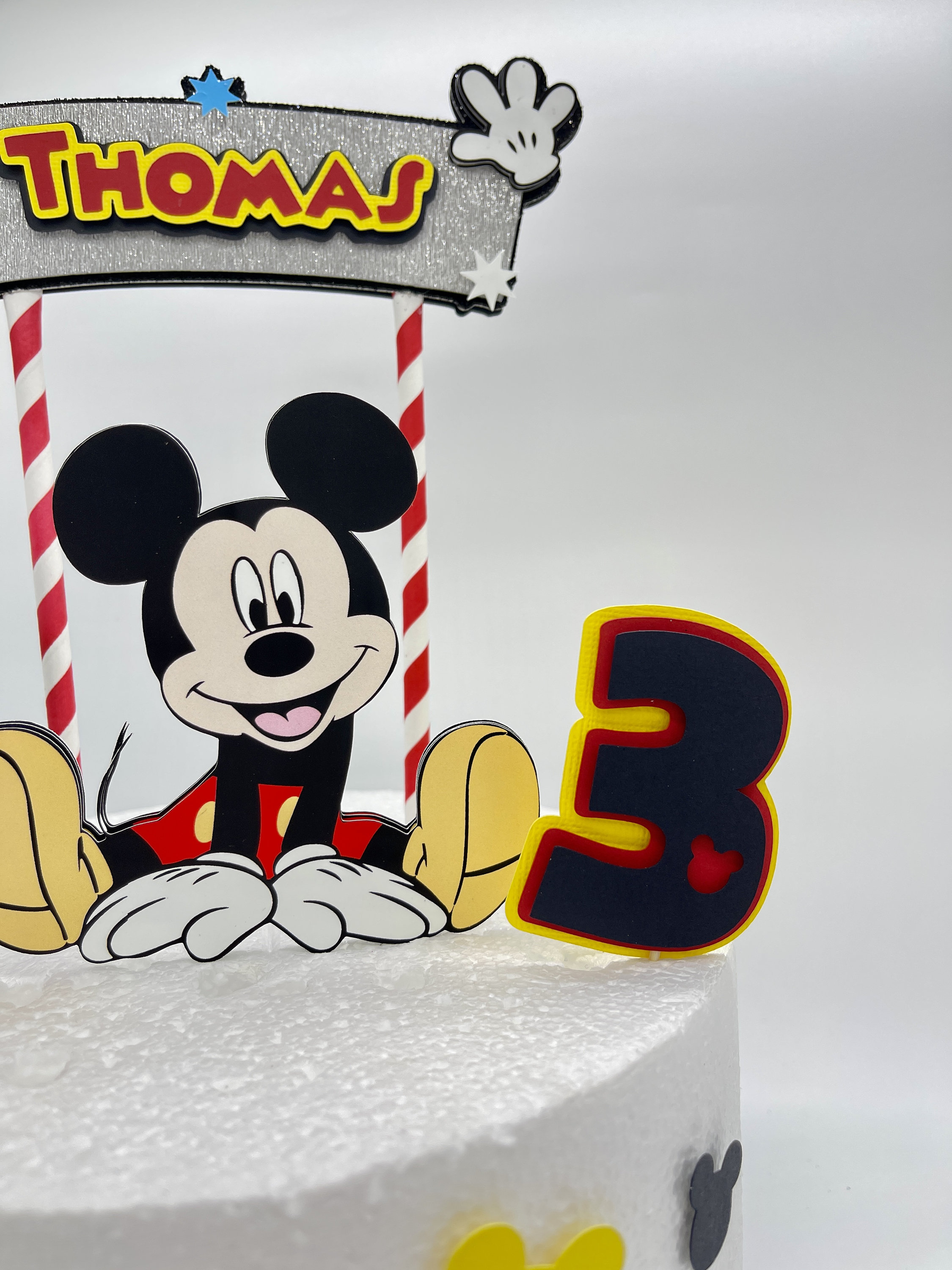 Mickey Mouse Cake Topper: Handmade Birthday Party Decoration - Etsy, image size:2250x3000