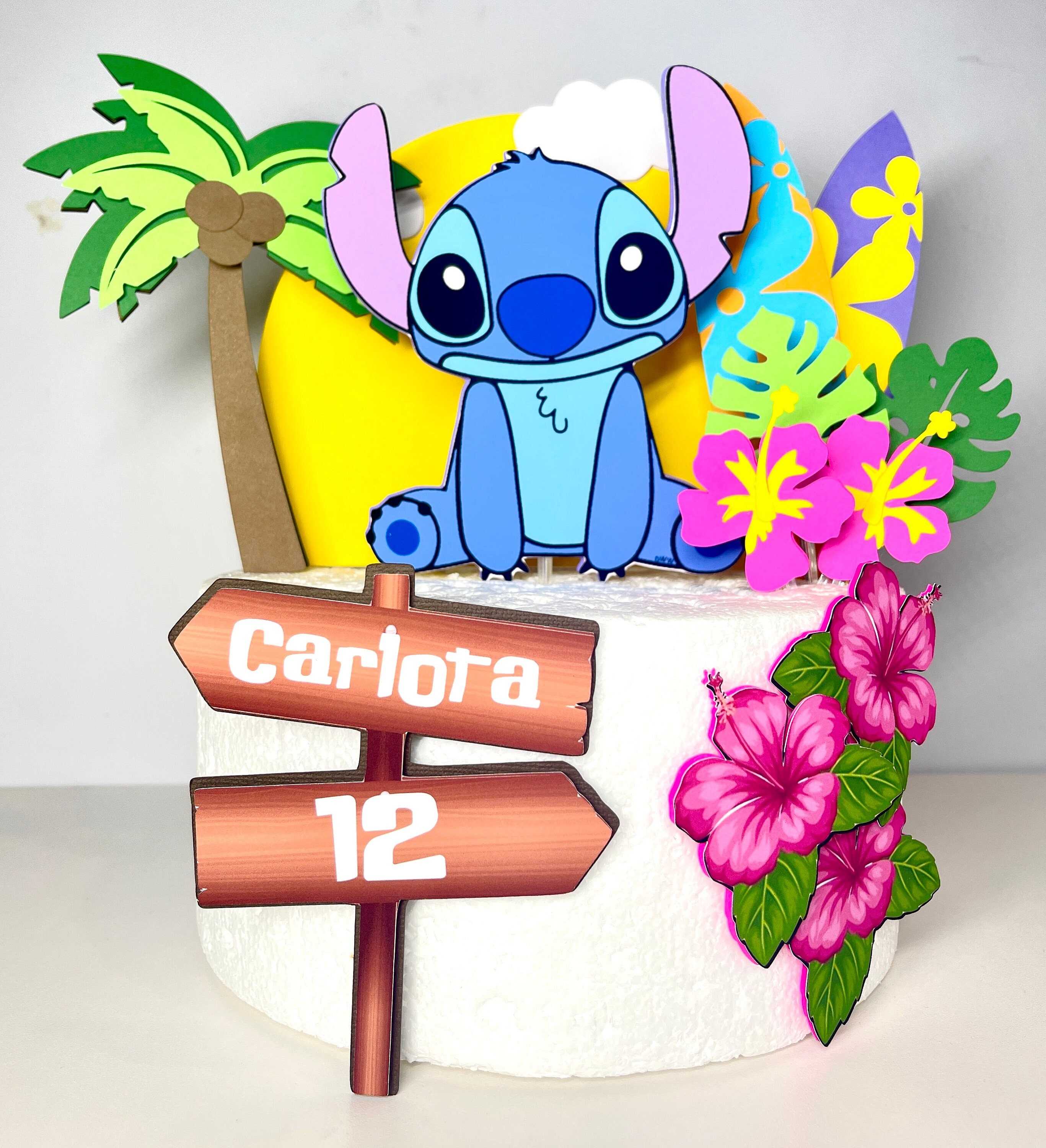 STL file Stitch cake topper multi color (no MMU needed) 🍰・3D