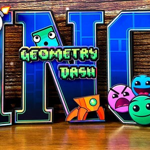 Geometry Dash 3D Number or Letter: Gamer Party Decor - Etsy