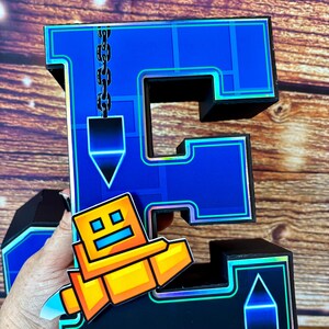 Geometry Dash 3D Number or Letter: Gamer Party Decor - Etsy