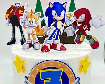 Custom 3D Sonic Cake Topper, Sonic Party Decorations, Sonic