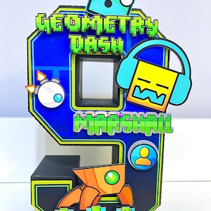 Decoración de Geometry Dash - Número o letra 3D de Geometry Dash - Decoraciones de Geometry Dash