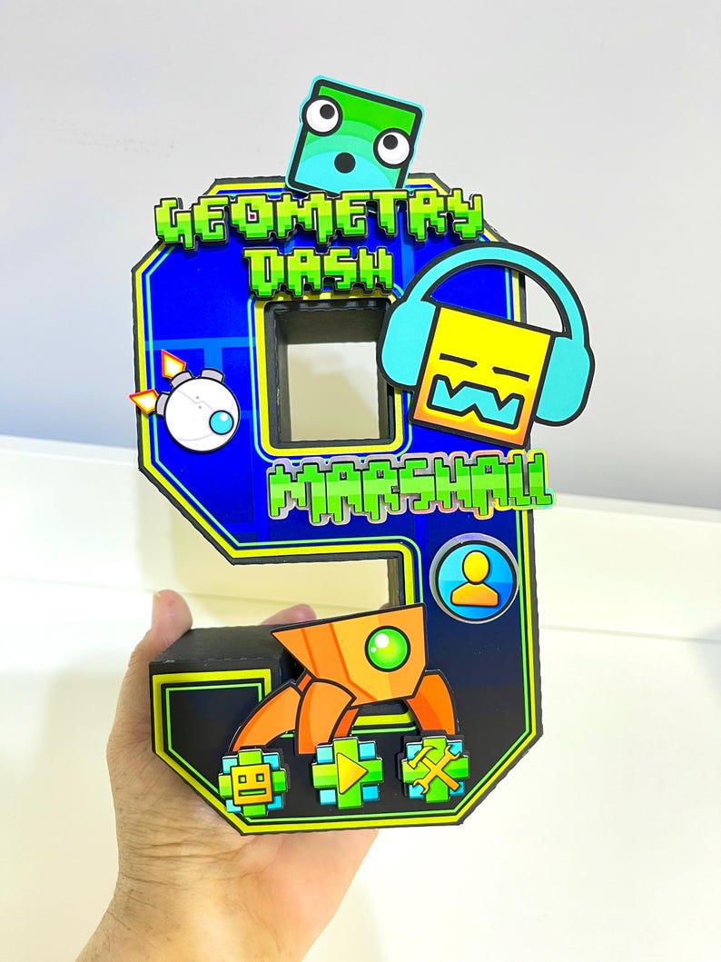 Geometry Dash 3D Number or Letter: Gamer Party Decor - Etsy UK