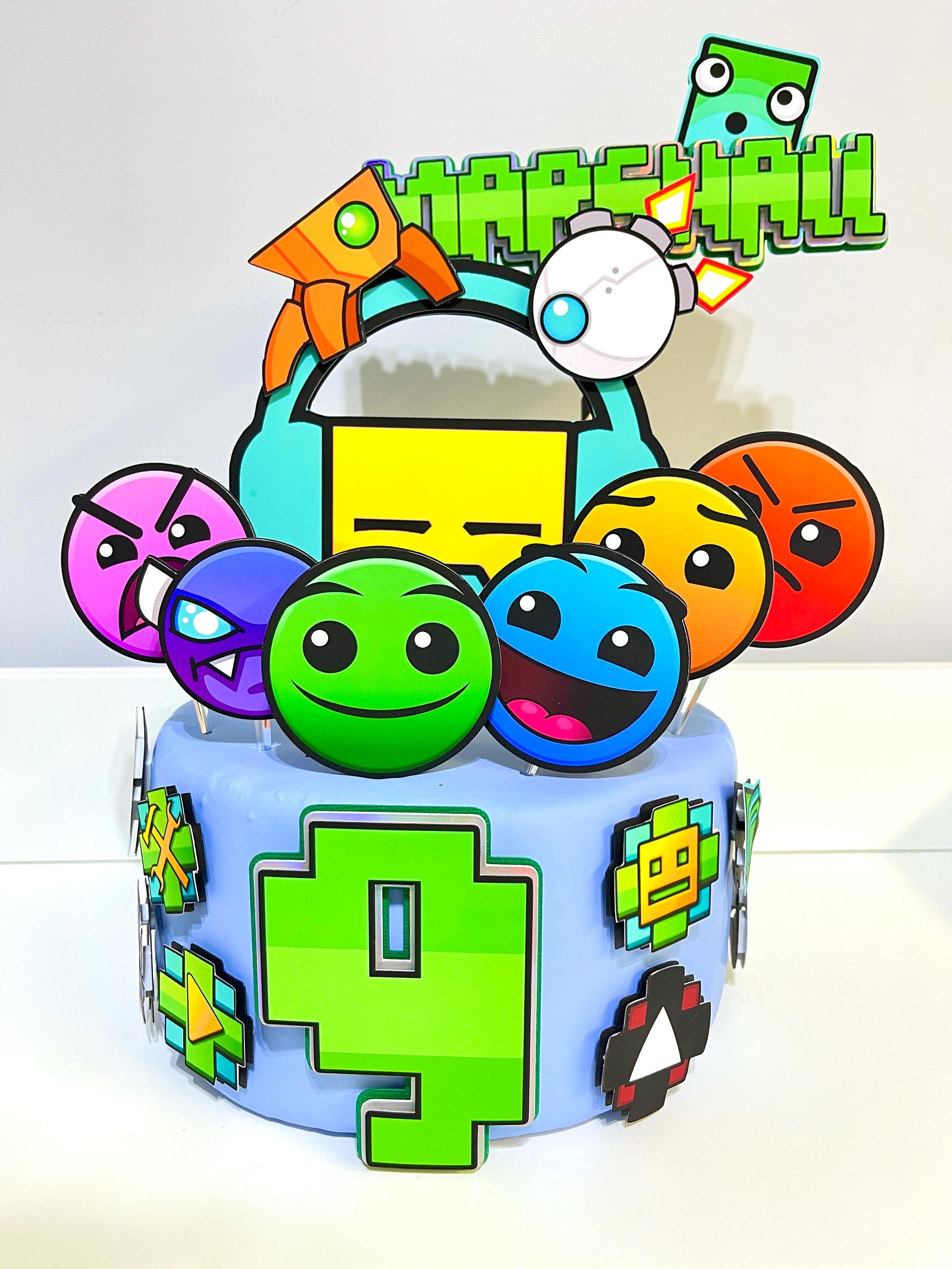 Geometry Dash Cake Topper