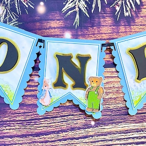 Märchenbuch Kinderhochstuhl Girlande 1.oder 2.Geburtstag - Milestone Party Decor | Wähle Lieblingscharaktere